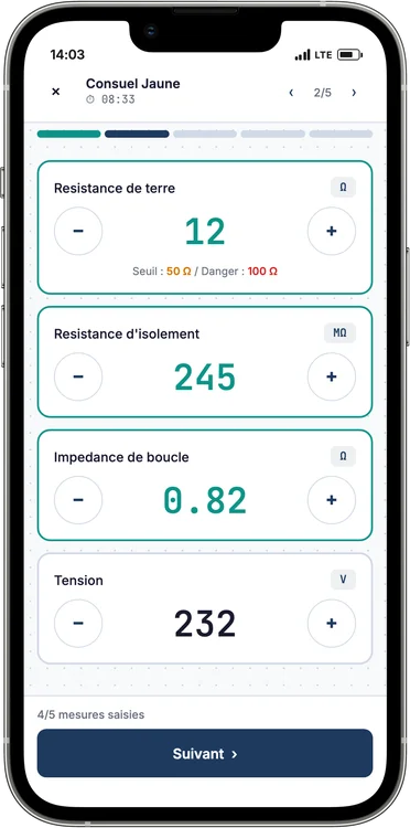 Mesures électriques avec seuils