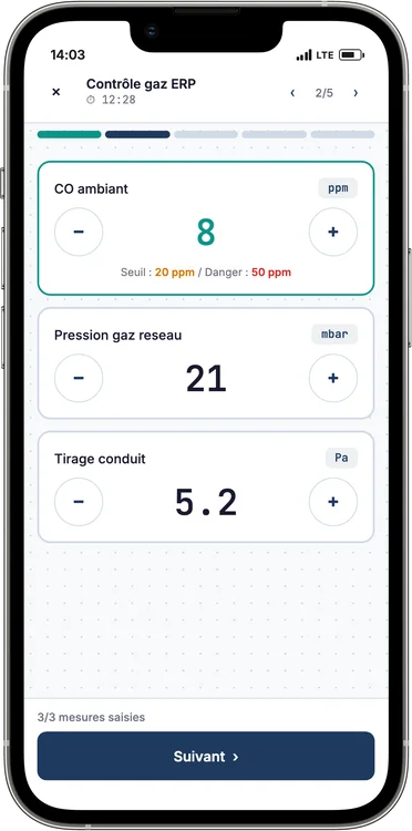 Mesures plomberie avec seuils